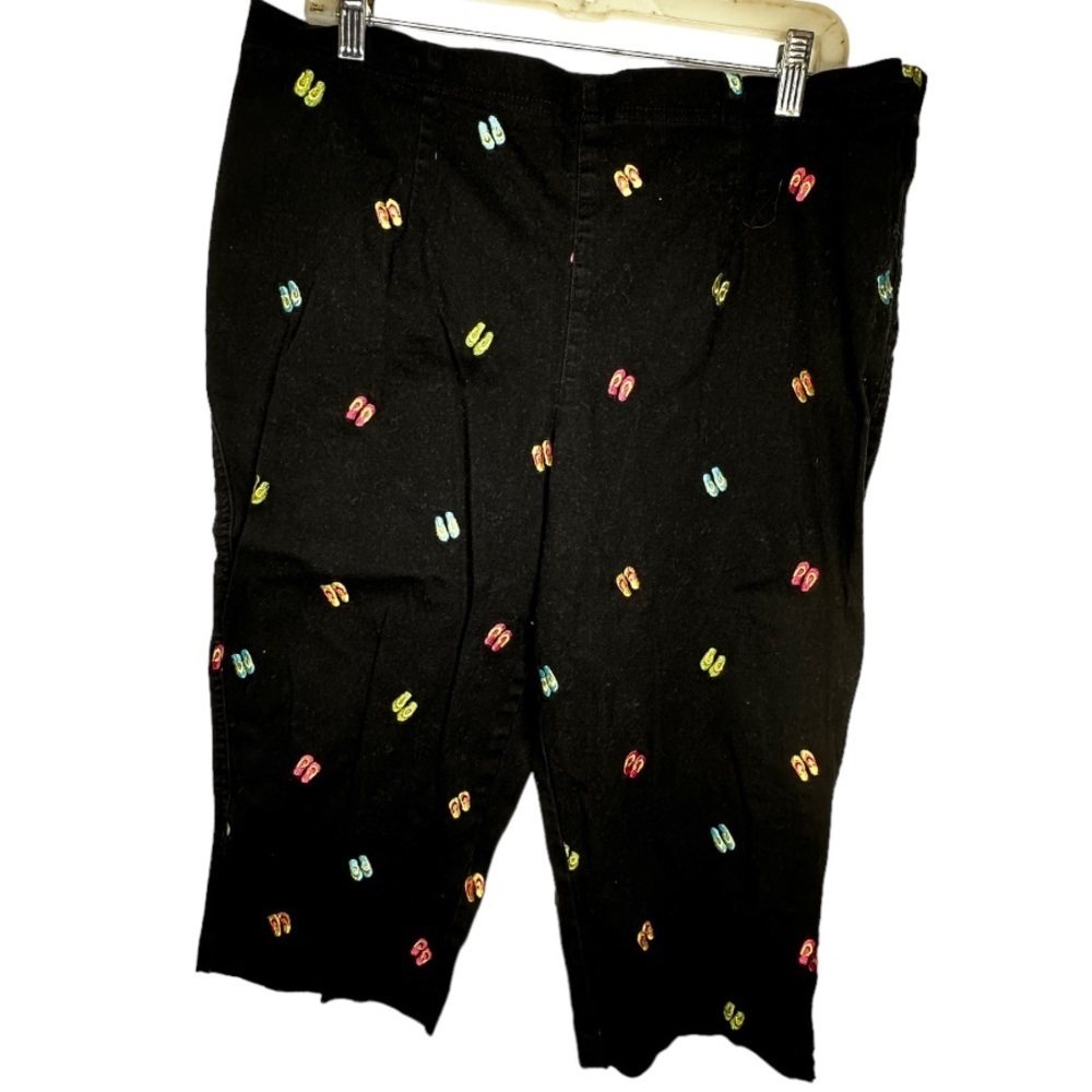 White Stag Black Capri Pants with Flip Flops